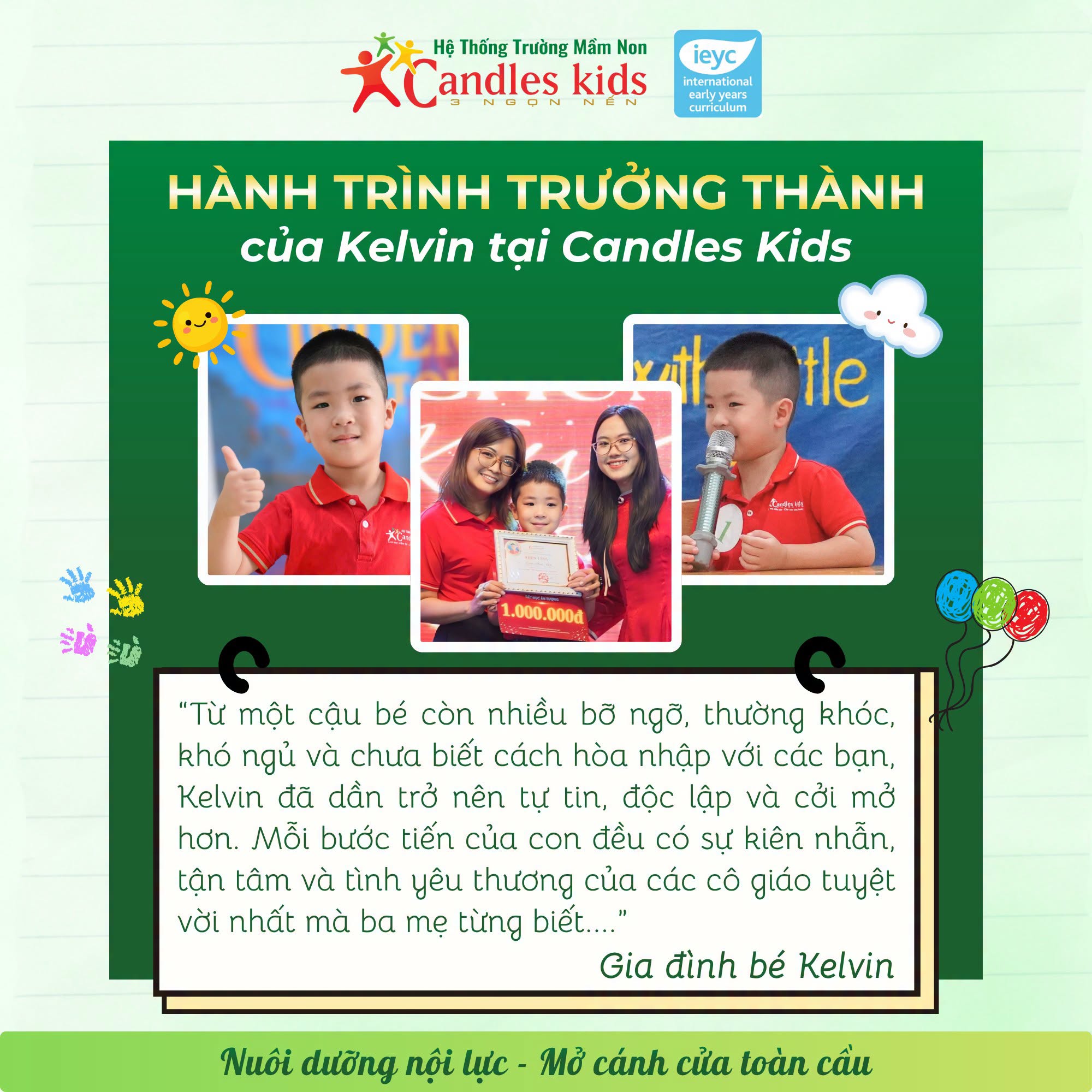 Nhìn Lại Hành Trình Lớn Khôn Và Lời Tri Ân Xúc Động Từ Gia Đình Kelvin Tại Candles Kids