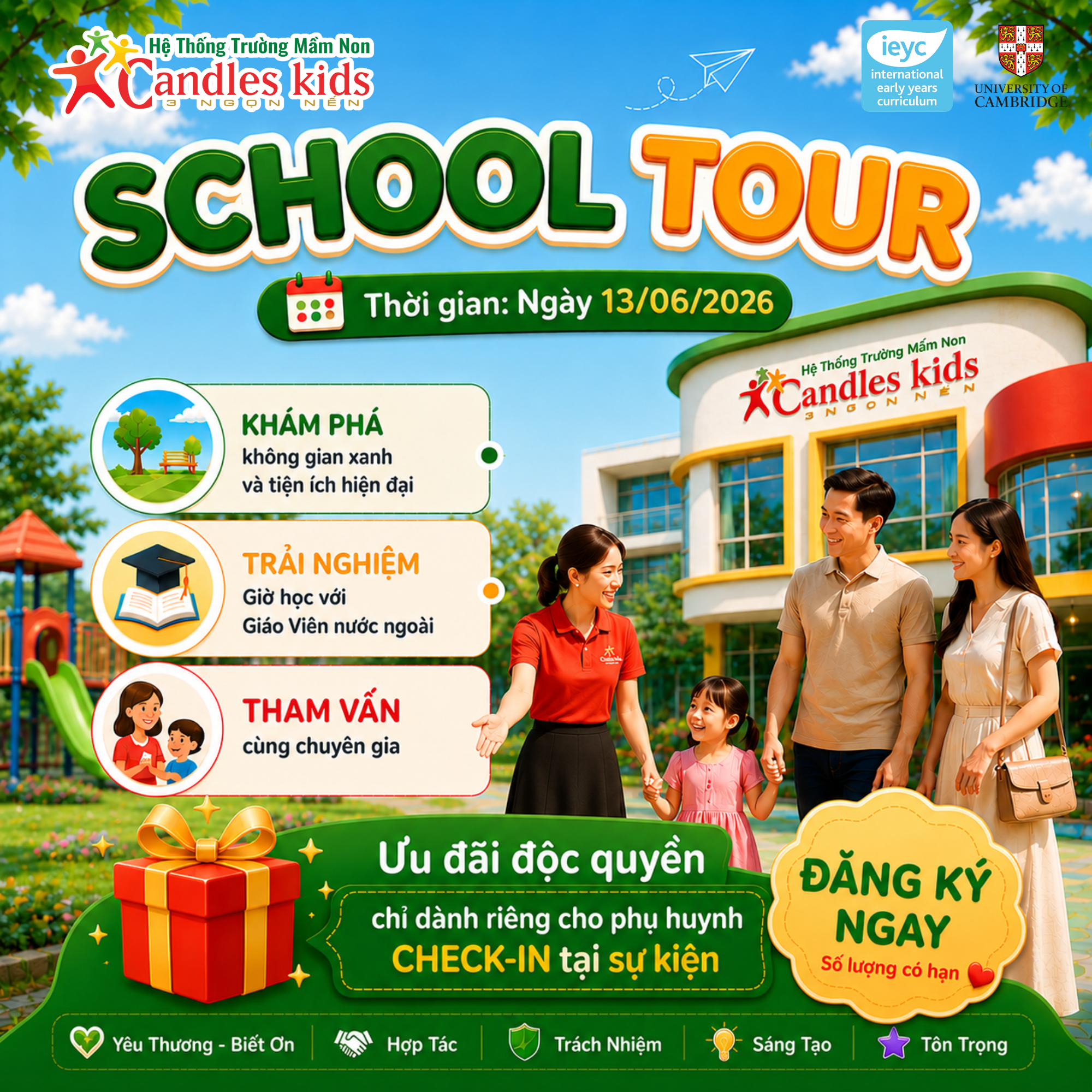Đăng Ký Tham Gia School Tour 13/06: Trải Nghiệm Lớp Học Kỳ Diệu Tại Candles Kids