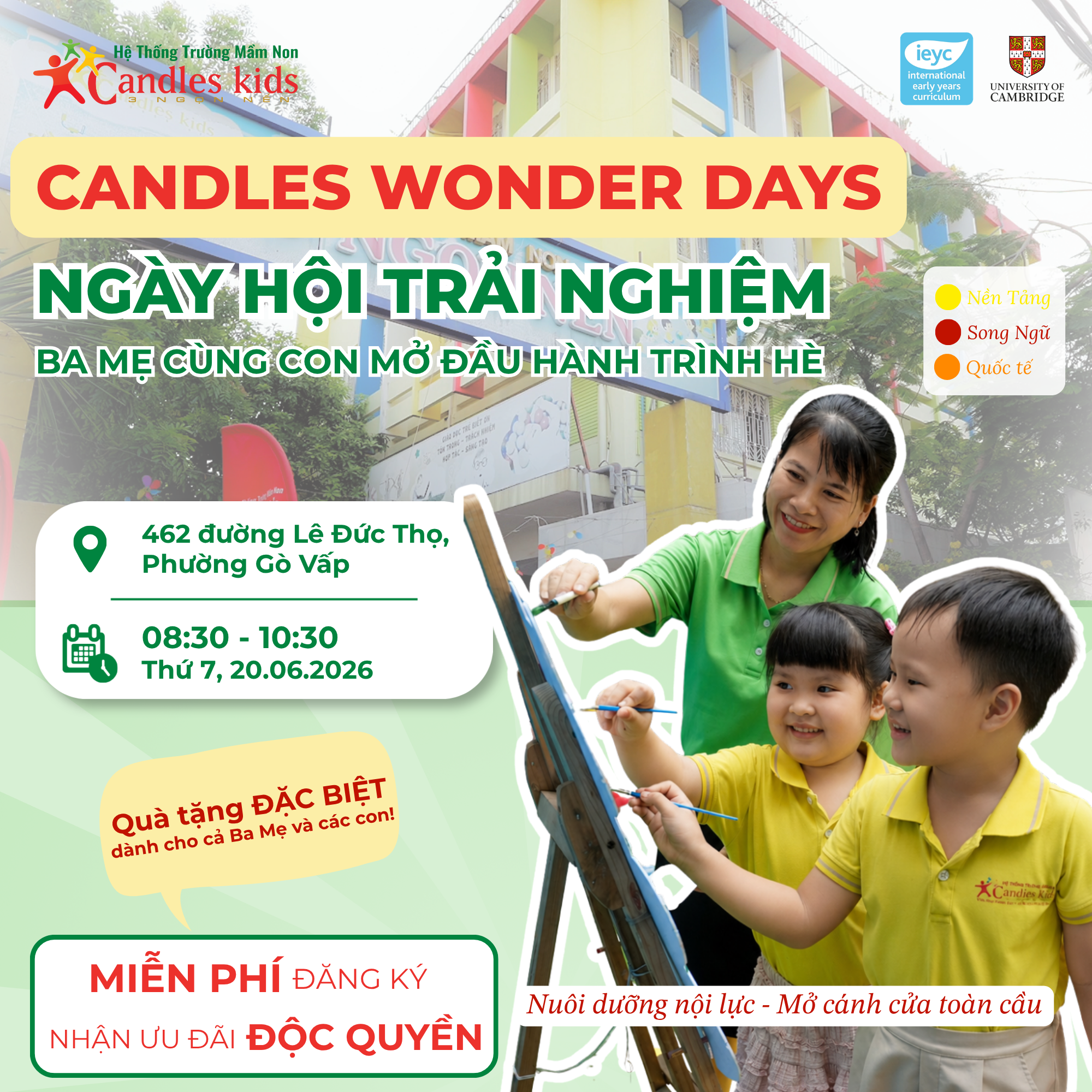 Đăng Ký Tham Gia Sự Kiện Candles Wonder Day 20/06 – Nhận Ưu Đãi Học Phí Giới Hạn
