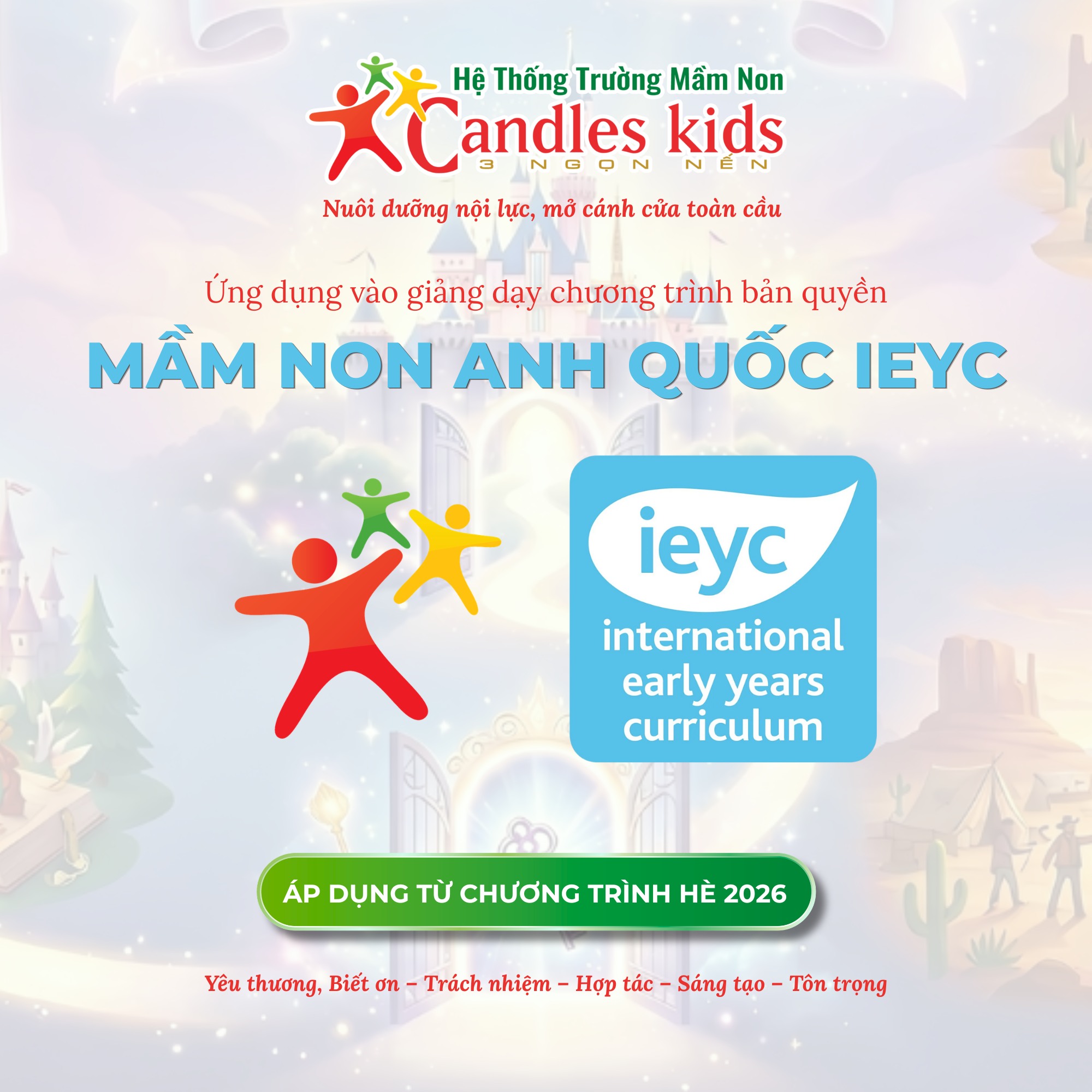 Candles Kids chính thức ứng dụng chương trình MẦM NON ANH QUỐC IEYC bản quyền vào giảng dạy