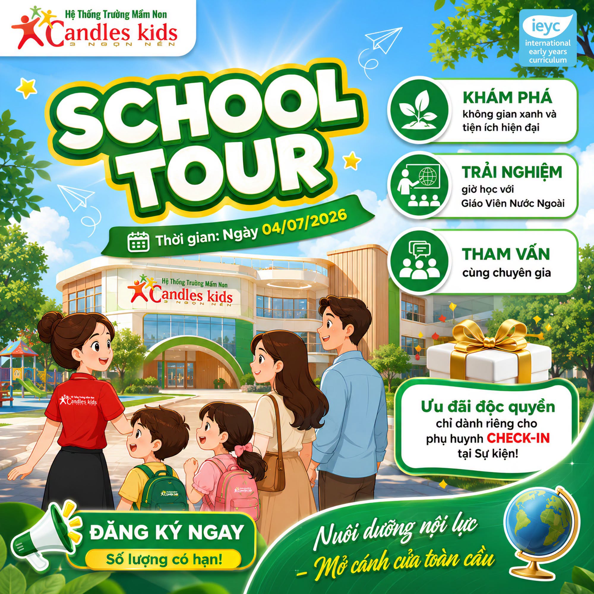 Đăng Ký Tham Gia School Tour 04/07: Khám Phá Lớp Học Kỳ Diệu Tại Candles Kids